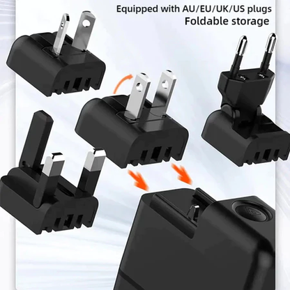Travel Adapter 65W GaN Charger with Replaceable Plug UK/EU/US/AU Global Universal Travel Fast Charger