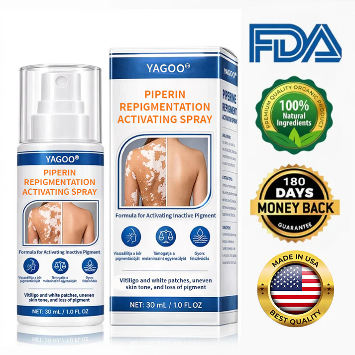 Wake up your skin’s natural colour with YAGOO® Piperine Repigment Activator Spray – formulated to activate dormant pigment cells and restore your true complexion.