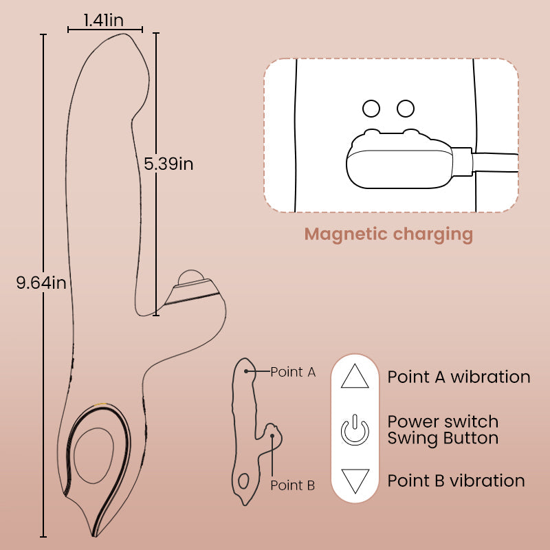 Yagoo Wiggling G Spot Vibrator with Clitoral Teaser Adult Vibrator Clitoris Nipple G-spot For Female Tease Dildo Stimulator Massager Vagina Masturbator Sex Toys for Women Couples