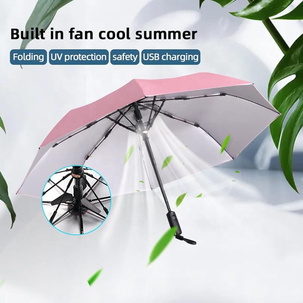 ❄️Portable AC? It’s This Umbrella!--Sun Umbrella with Fan and Mister