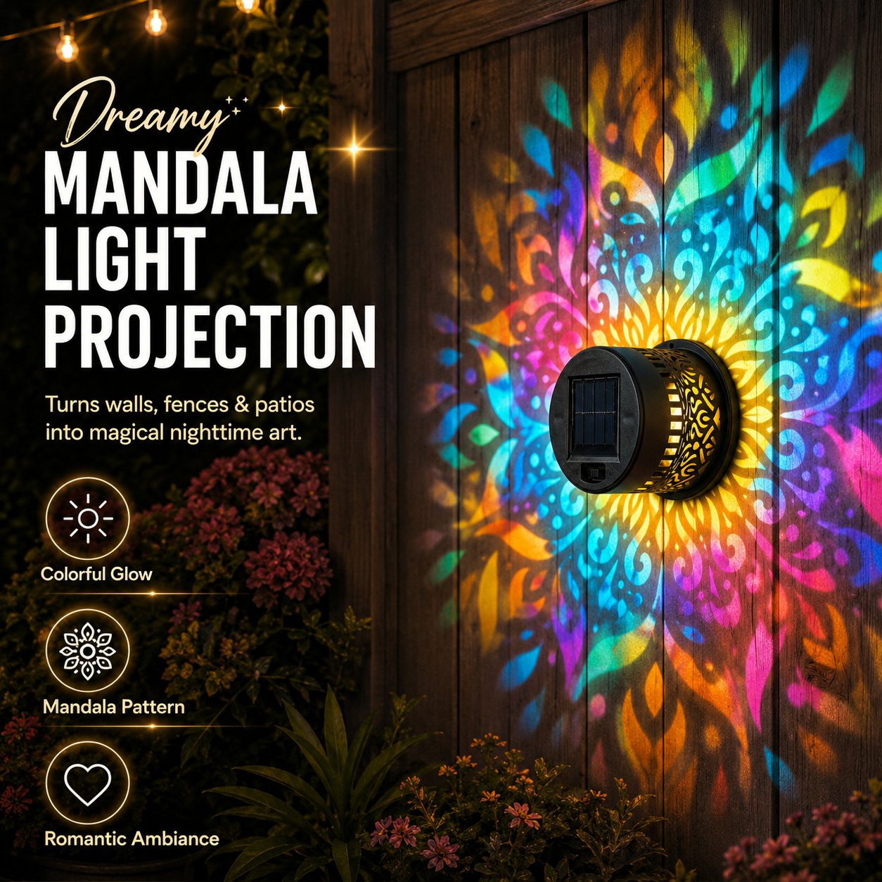 Seven-Color Changing Solar Mandala Lights