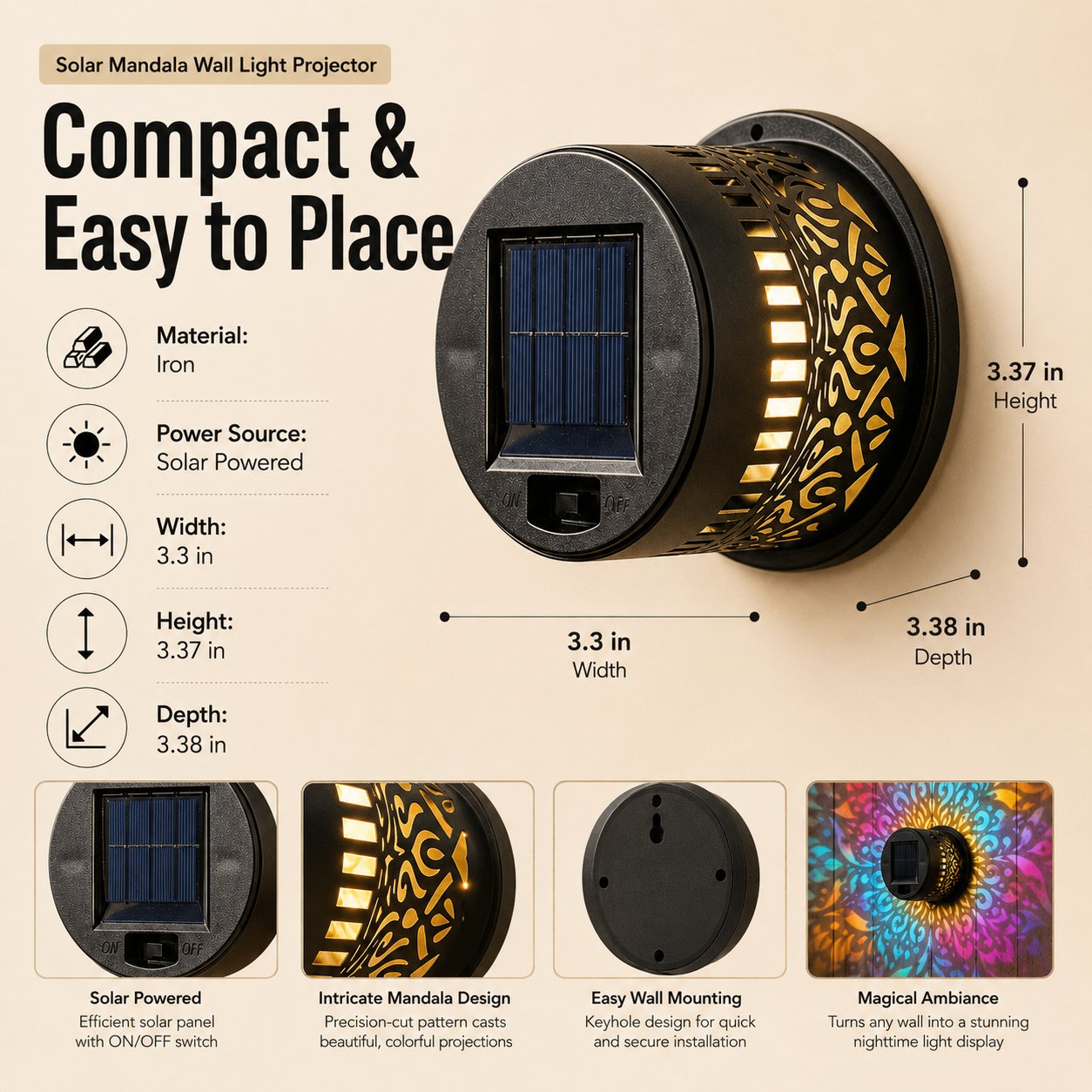 Seven-Color Changing Solar Mandala Lights