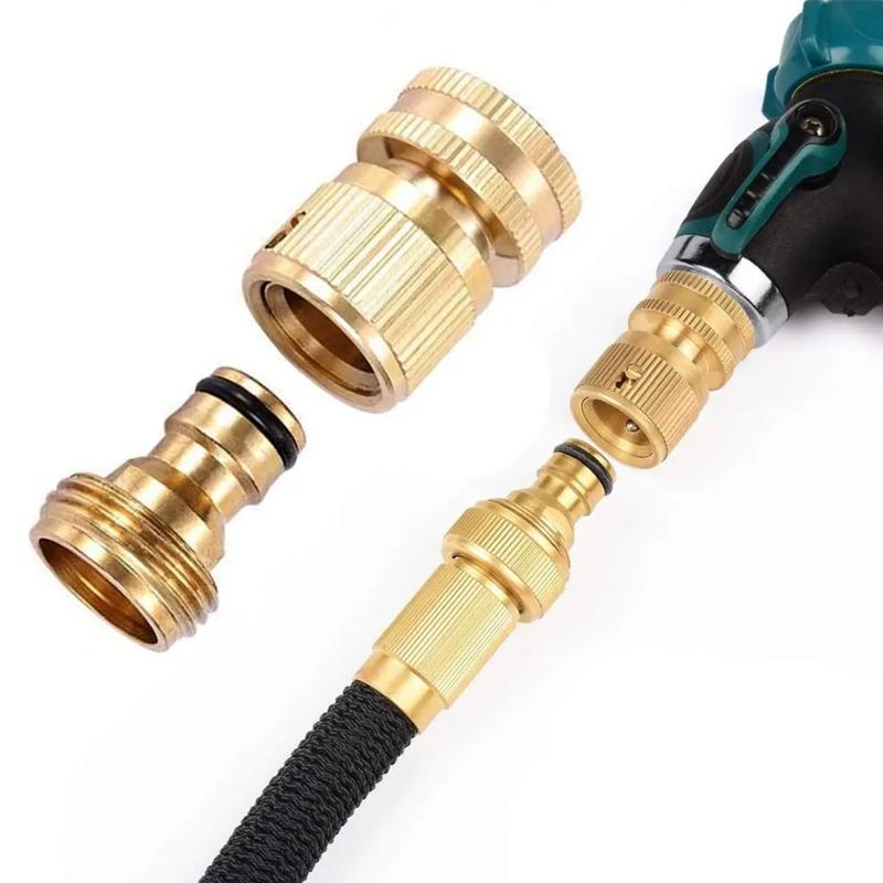 Garden Hose Quick Connector-Solid Brass 3/4 Inch GHT Thread Fitting