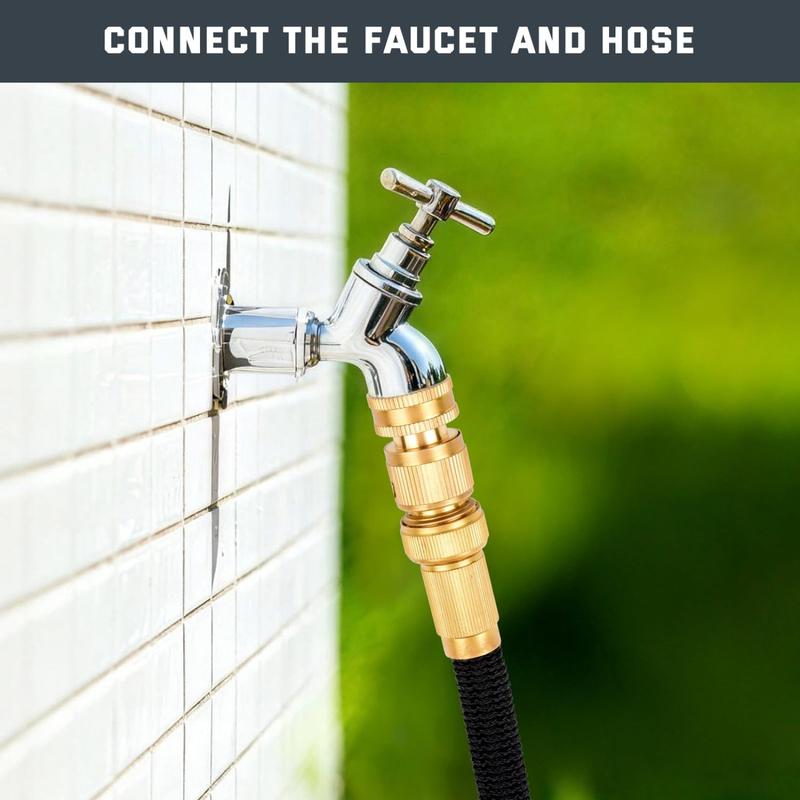 Garden Hose Quick Connector-Solid Brass 3/4 Inch GHT Thread Fitting
