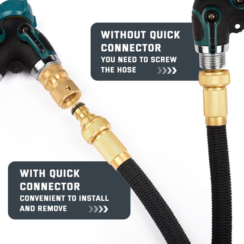 Garden Hose Quick Connector-Solid Brass 3/4 Inch GHT Thread Fitting