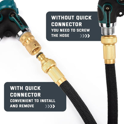 Garden Hose Quick Connector-Solid Brass 3/4 Inch GHT Thread Fitting