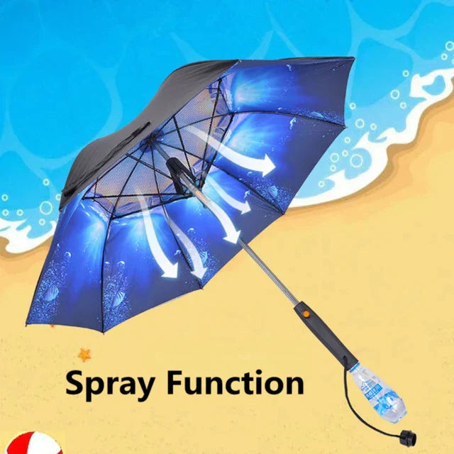 ❄️Portable AC? It’s This Umbrella!--Sun Umbrella with Fan and Mister