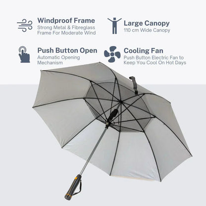 ❄️Portable AC? It’s This Umbrella!--Sun Umbrella with Fan and Mister