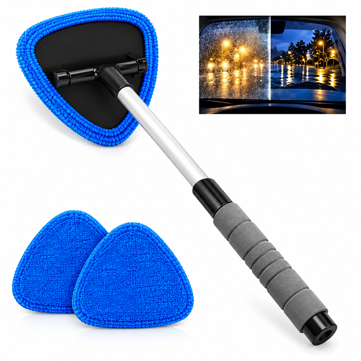Dual Magnetic Car Window Cleaner | Streak-Free Car Window Cleaning Kit