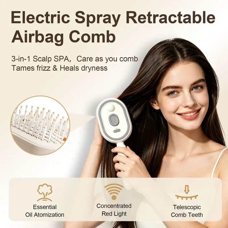 🔥Final 3 Hours: 60% OFF🎁Electric Spray Air Cushion Massage Comb