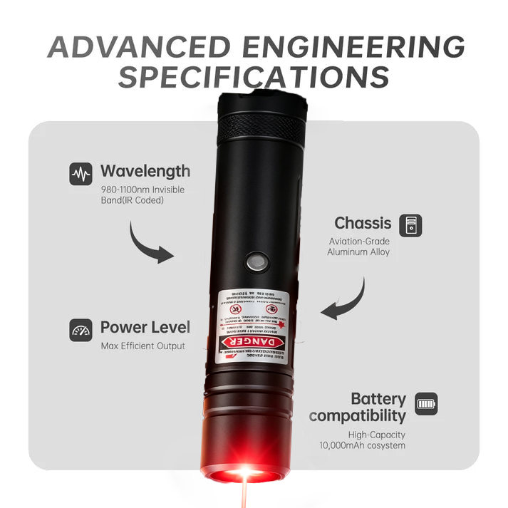 🔥120W 900-1100nm Infrared Laser Pen – 2026 Upgraded, Cuts & Marks with Precision