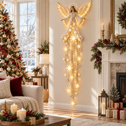 SEAGRIL® 👼 Angelic Blessing – Premium Christmas Light Wall Decoration with a Radiant Star Rain