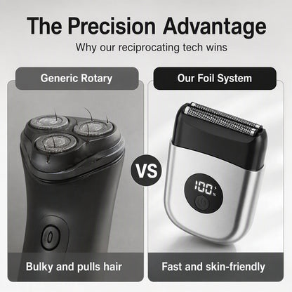 📢📢 50% OFF! Compact Electric Foil Shaver – Dual Heads for a Close Shave at Home or Away ✨✈️