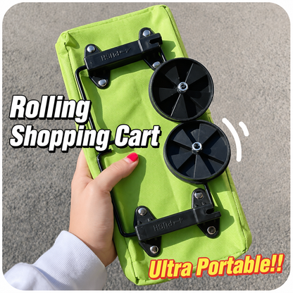 ⏳2-in-1 Foldable Shopping Cart Bag with Wheels, Reusable Grocery Tote, Large Capacity