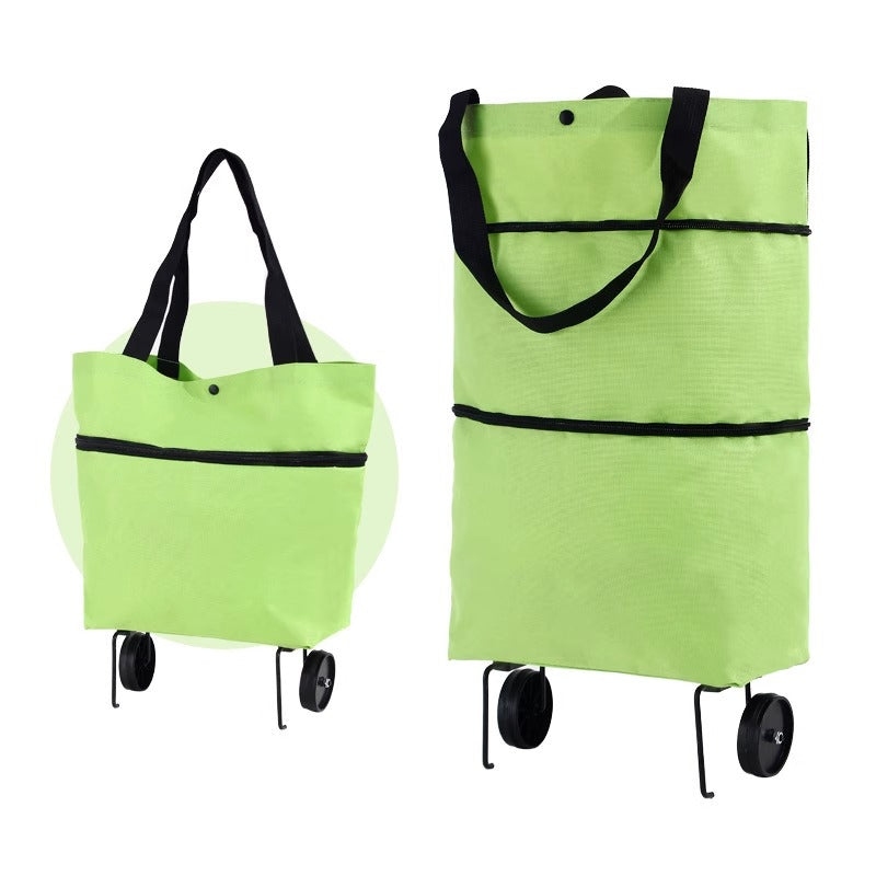 ⏳2-in-1 Foldable Shopping Cart Bag with Wheels, Reusable Grocery Tote, Large Capacity